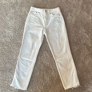 Topshop White Straight Leg High-Rise Jeans